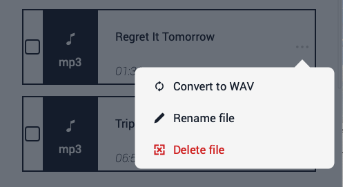 Figure 13 3 Dots Menu MP3 filter