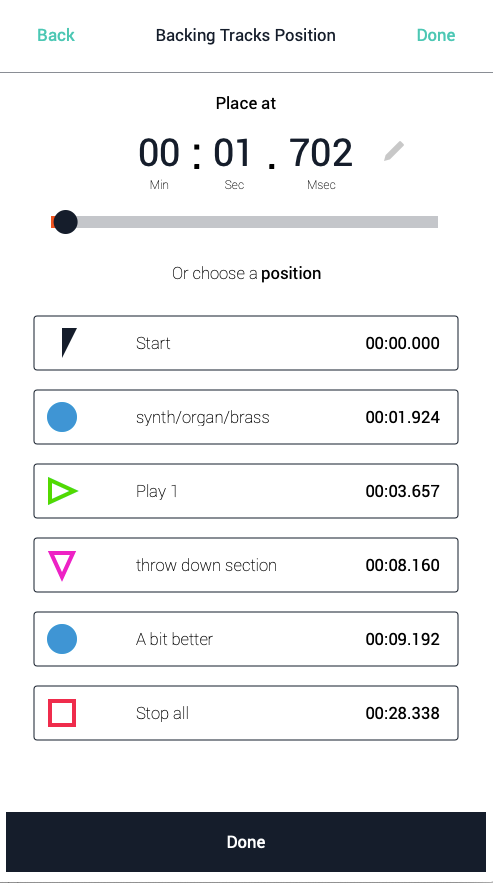 Figure 09 Backing Tracks Position panel