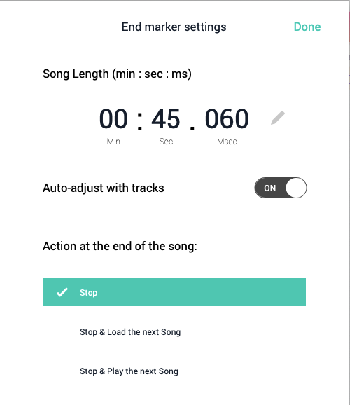 Figure 06 End marker settings
