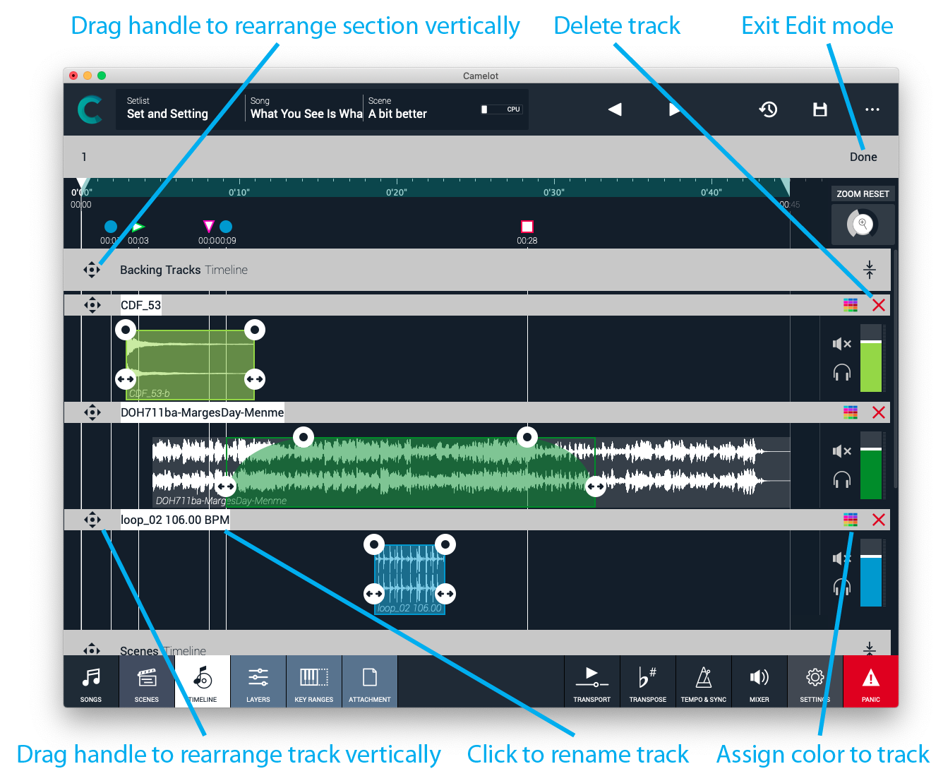 Figure 11 Backing Tracks Edit mode