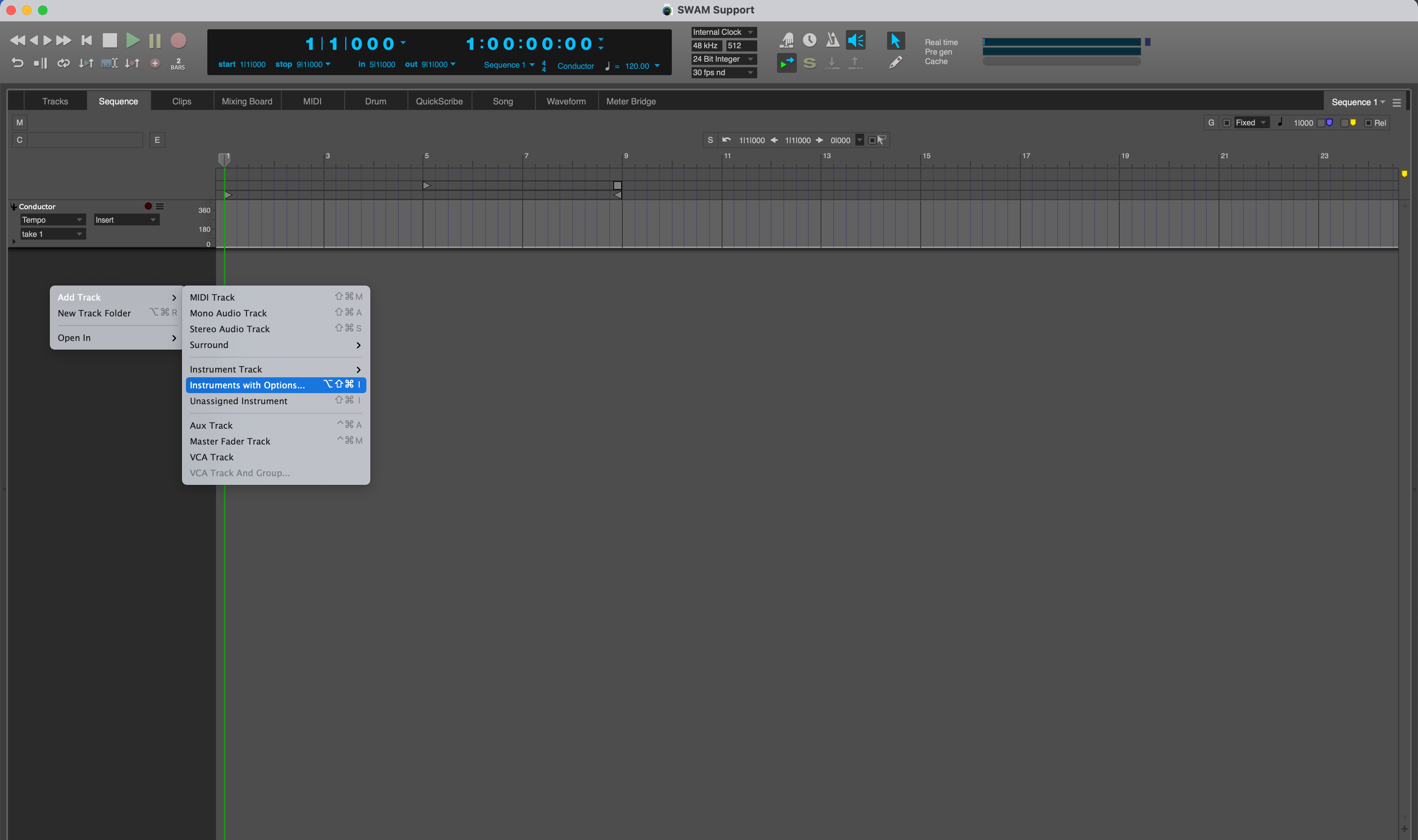 Add Instrument Track