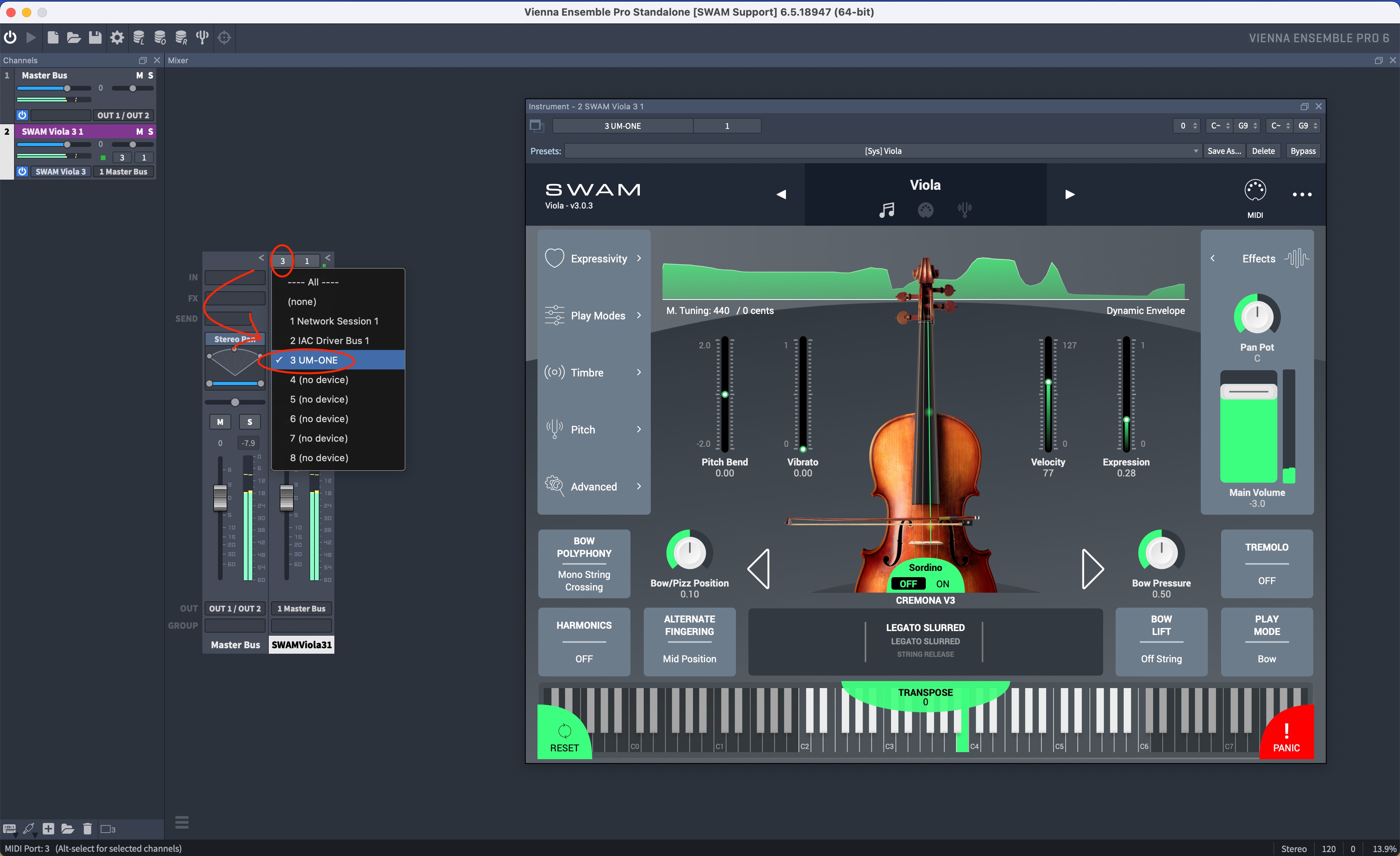 Select MIDI controller