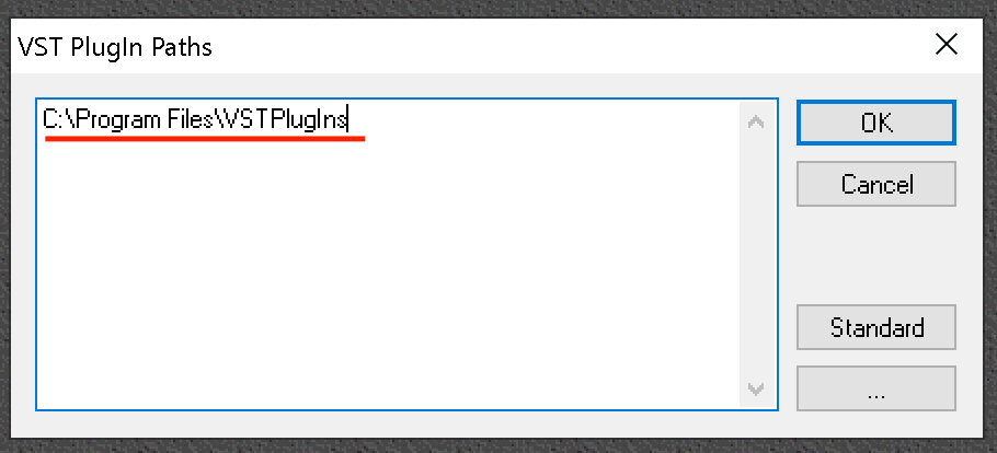 Add the path you chose when installing SWAM instruments