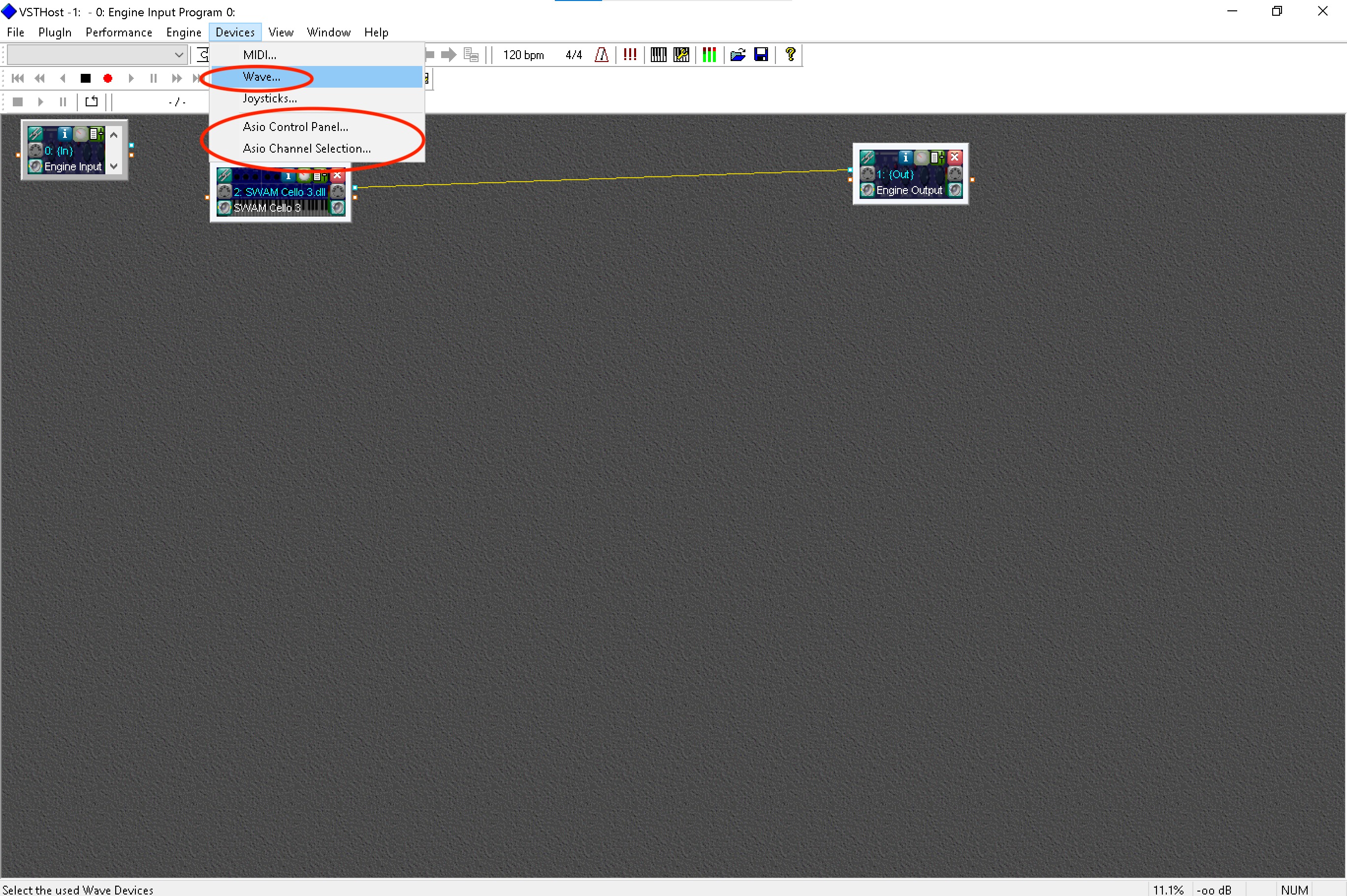 Choosing your audio card as the output port