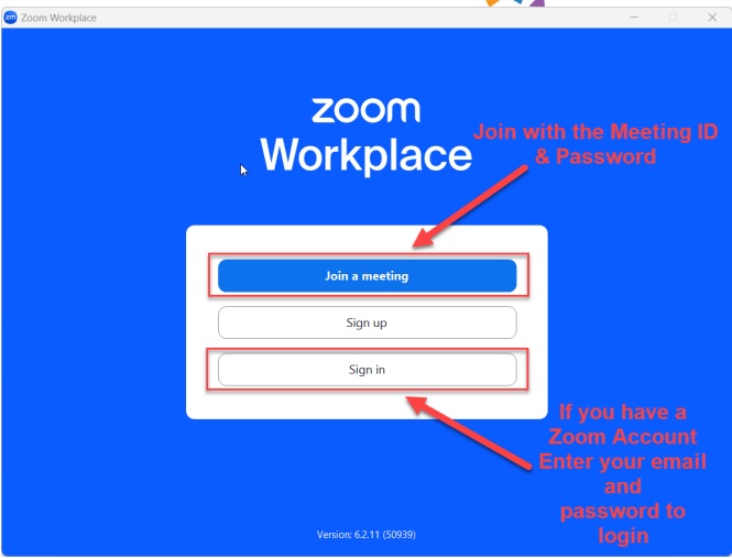 Screenshot: Sign In or Join a Meeting