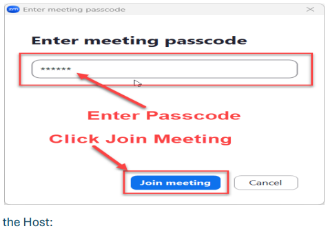 Screenshot: Enter meeting password