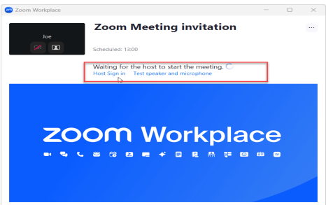 Screenshot: Waiting for the host