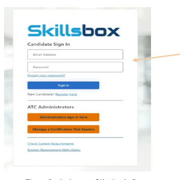 Skillsbox login screen