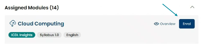 Enrol Diagnostic Assessment button