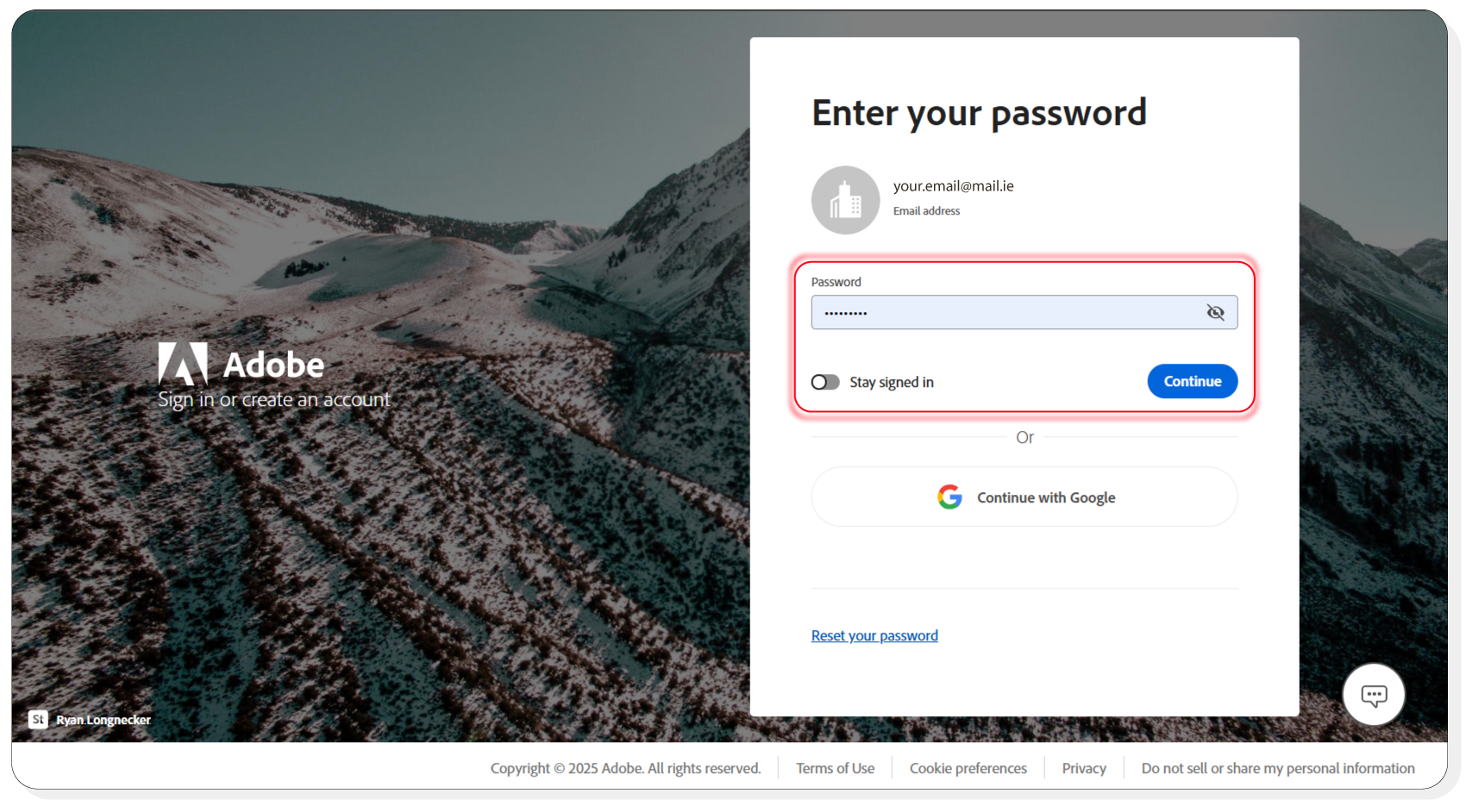 Sign In Example Screen