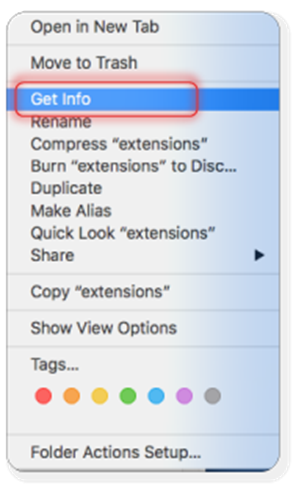 Where to find "get info"