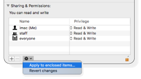 Apply to enclosed items Screen