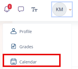 Image of how to access Moodle calander