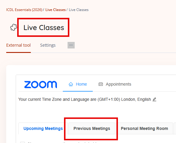 Image of previous meeting section