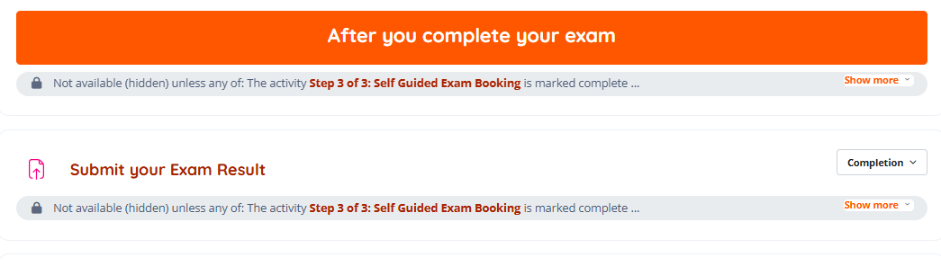 Image of the upload exam result activity