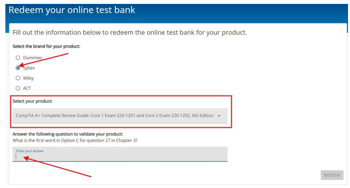 Redeem page image
