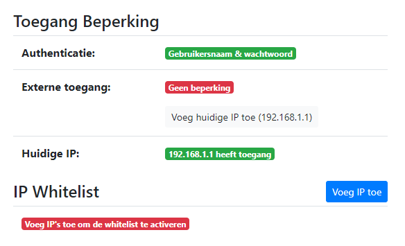 IP whitelist sftp NL