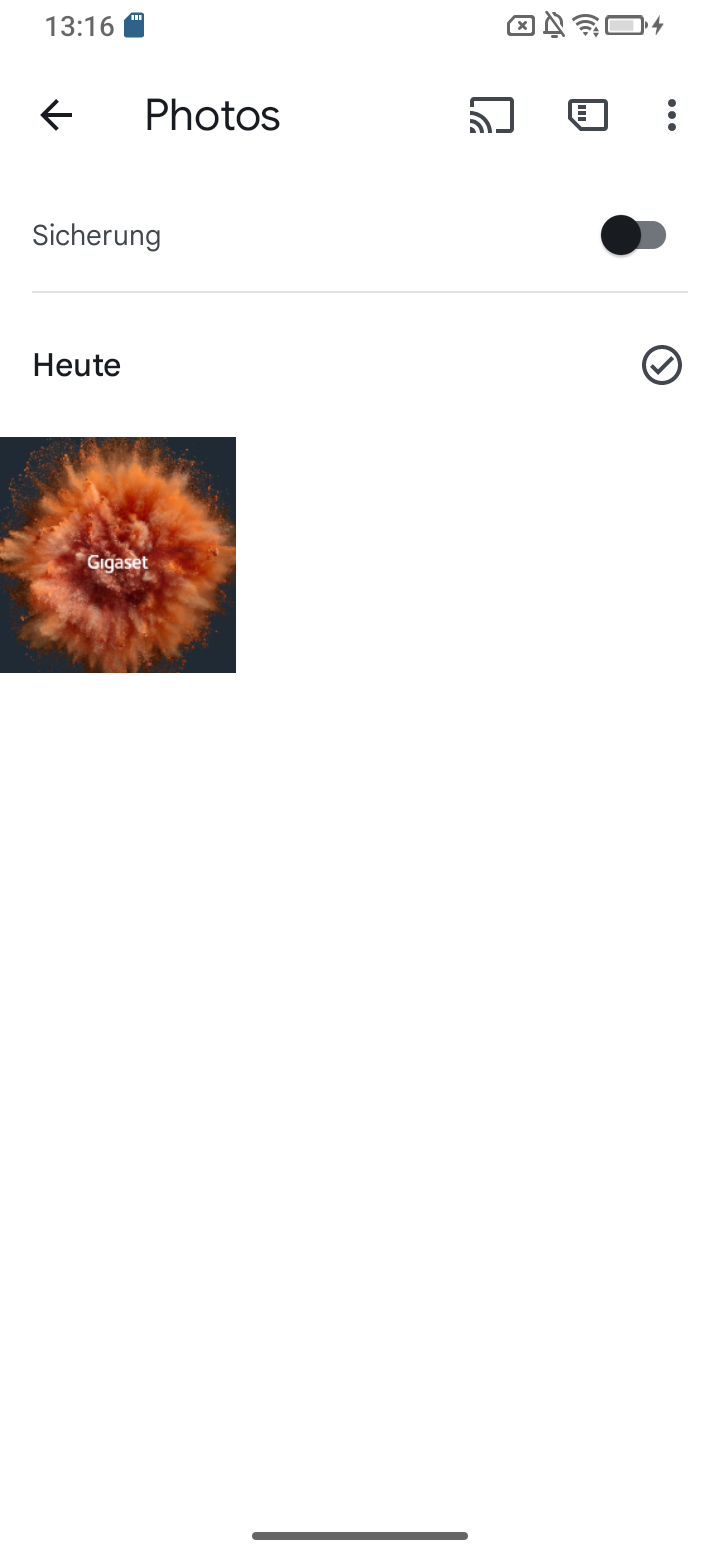 Screenshot von gewünschtem Foto auf der SD-Karte