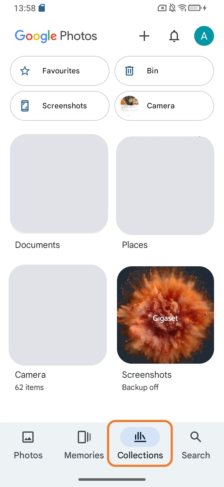 Screenshot of photos selected from “Collection”