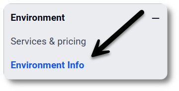 Edit environment info