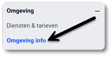 Omgeving info wijzigen