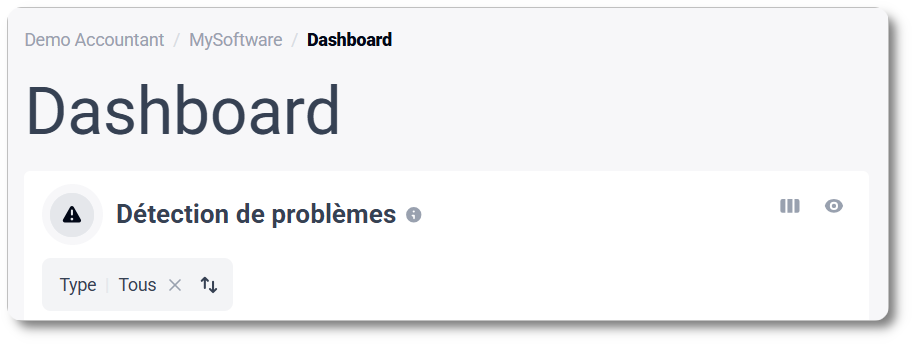 Dashboard détection de problèmes