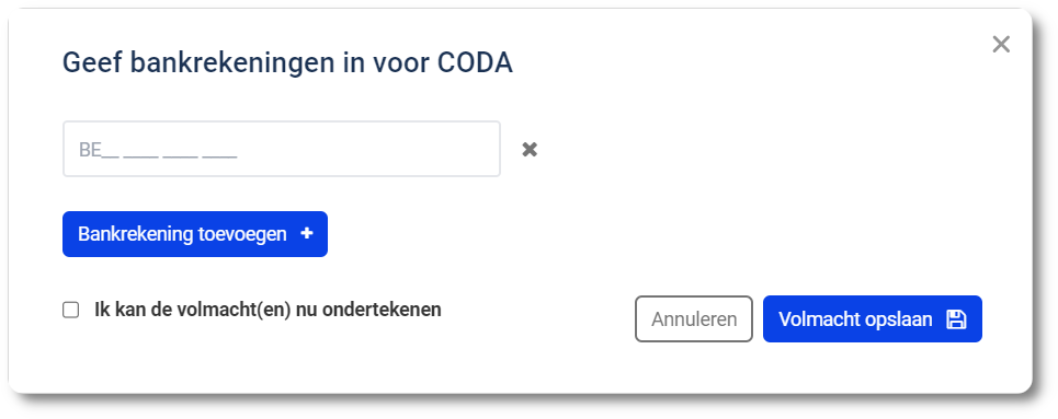 IBAN toevoegen voor CODA