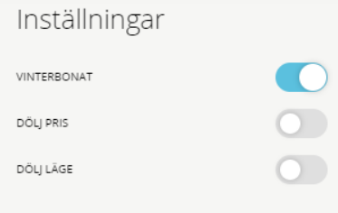 Inställningar för vinterbonat