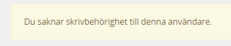 Felmeddelande behörighet