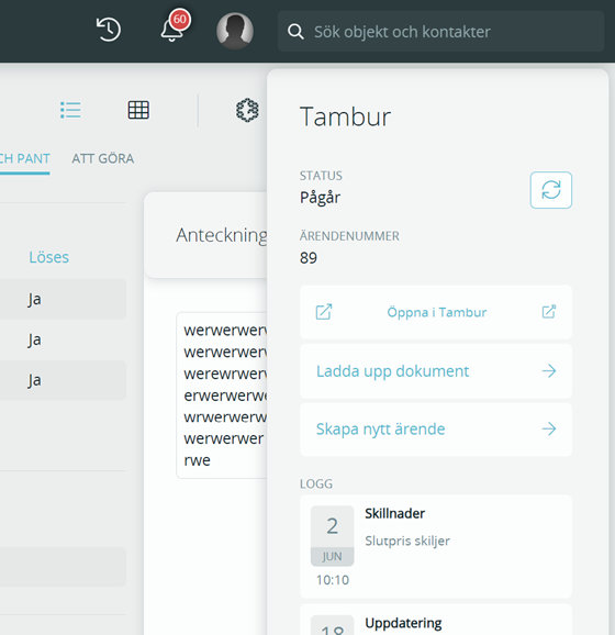 Tambur status lån