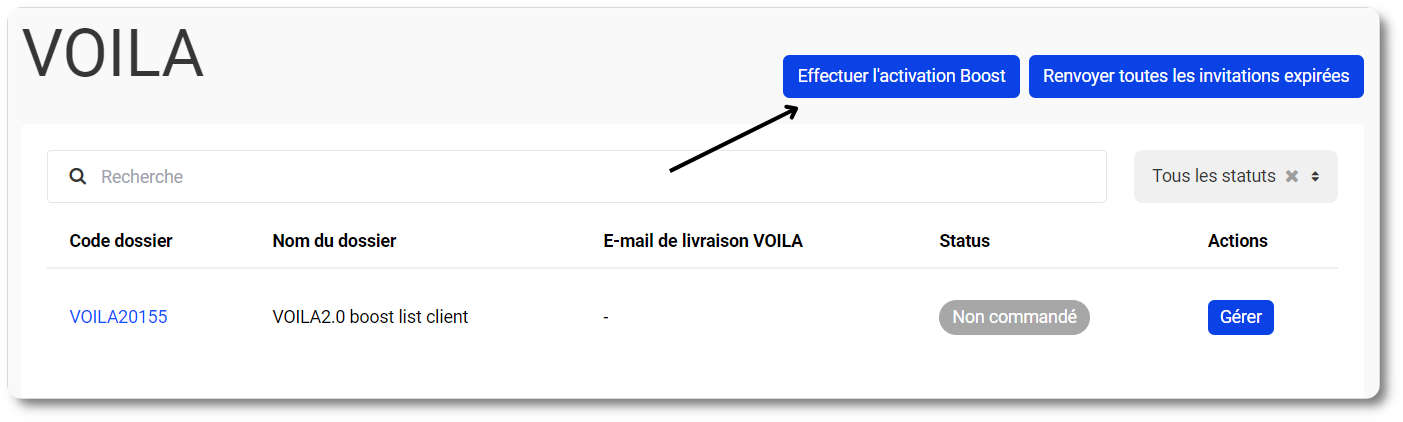 Activer VOILA via Boost dans MyCodabox