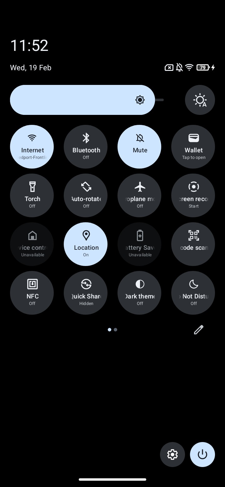 Screenshot of Quick Settings