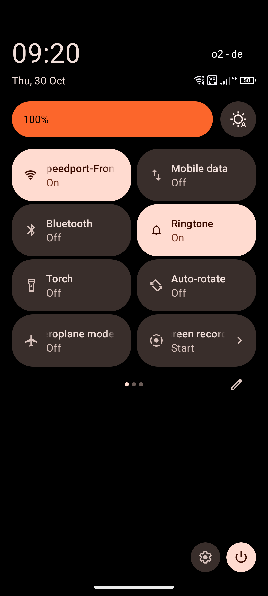 Screenshot of Quick Settings