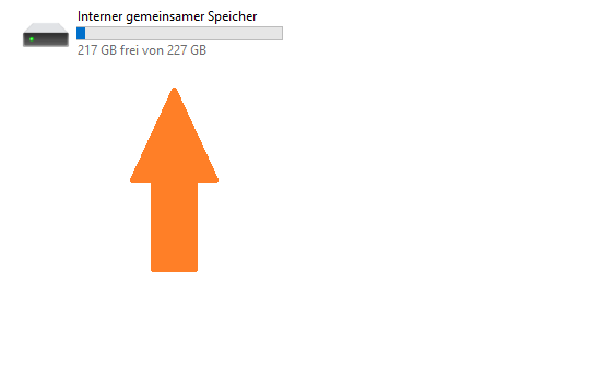 Screenshot des Smartphone als Laufwerk