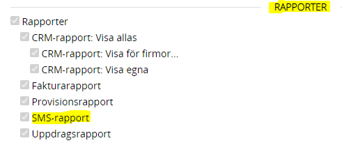 rättigheter sms-rapport