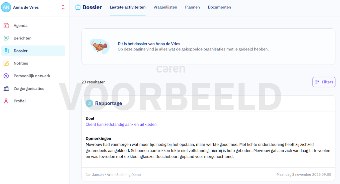 Dossier in Caren