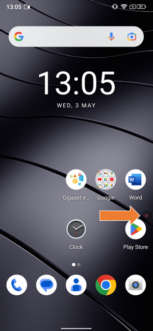 Screenshot of the home screen with recording in progress