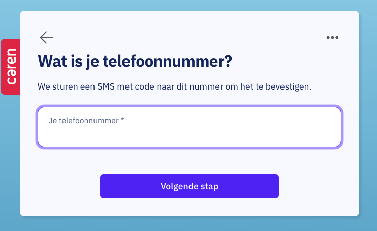 Vul je telefoonnummer in