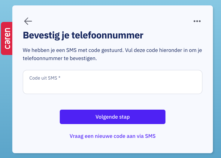 Bevestig je telefoonnummer met de code uit SMS