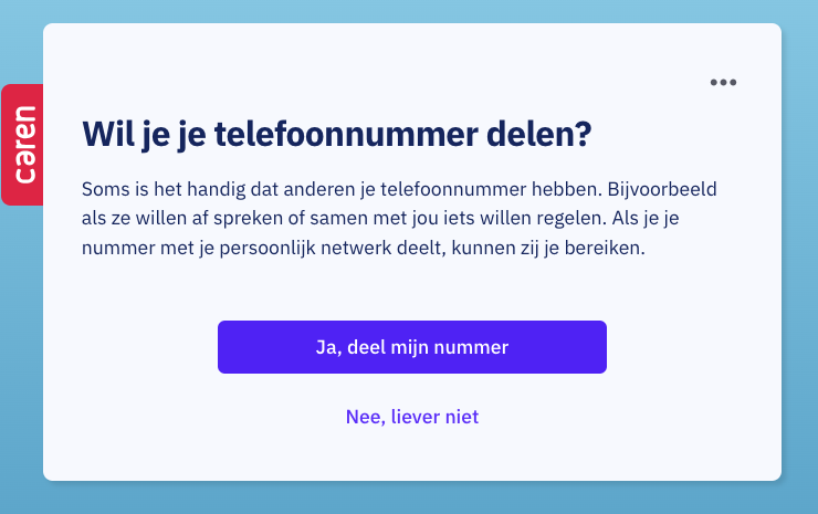 Telefoonnummer delen met netwerk