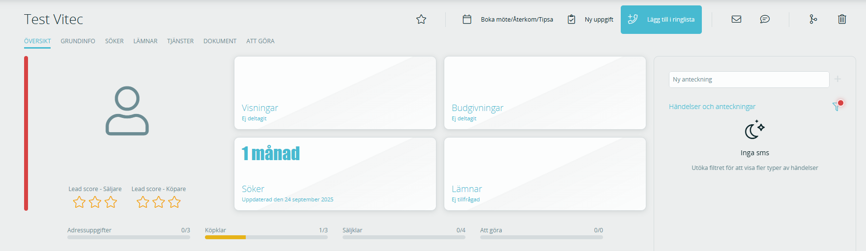 Lägg till i ringlista från kontaktkort