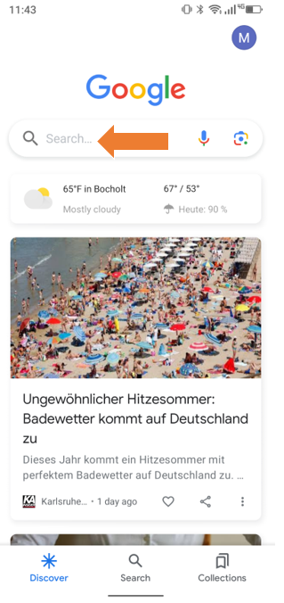 Screenshot of Google