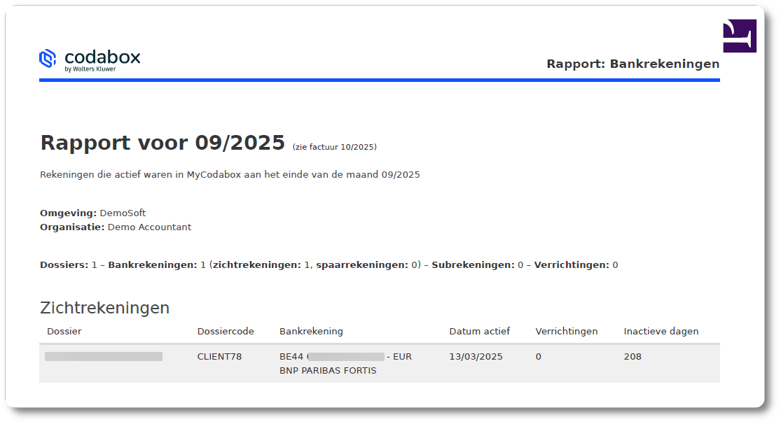 Rapport bankrekeningen