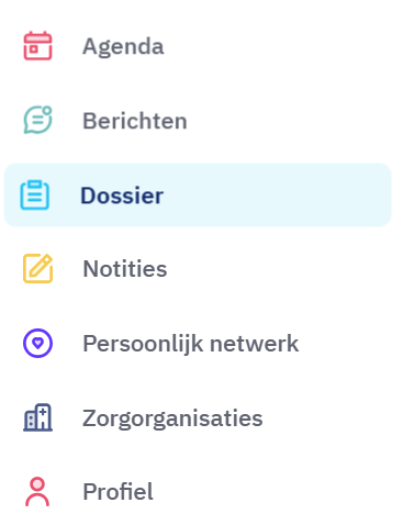 Dossier in het menu op computer