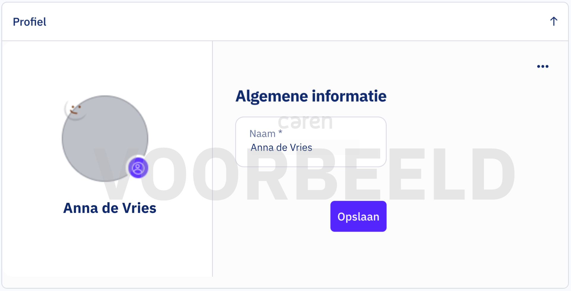 Profiel openen in Caren