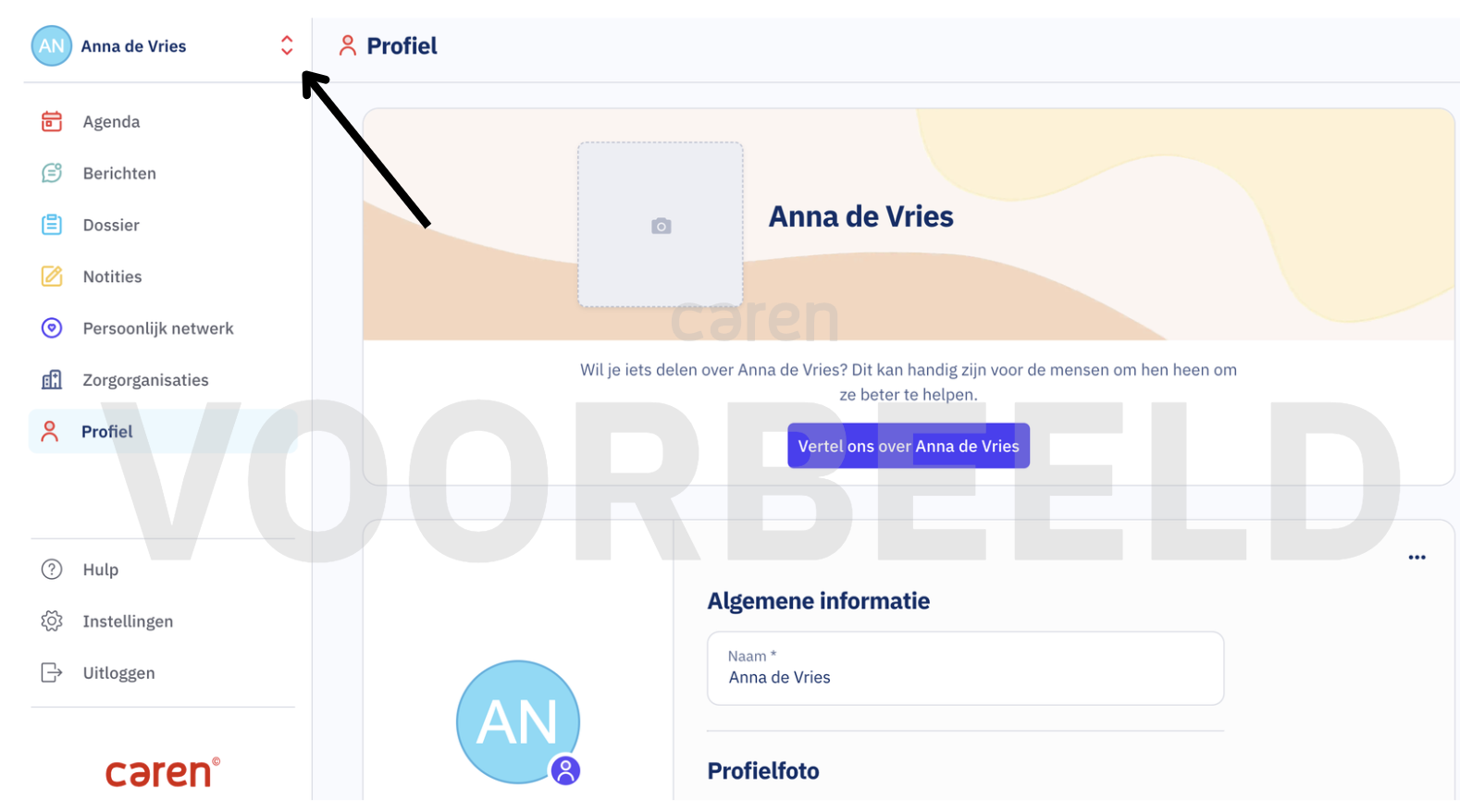 Lijst met zorgpagina’s