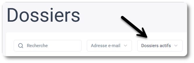 Filtre: afficher les dossiers archivés