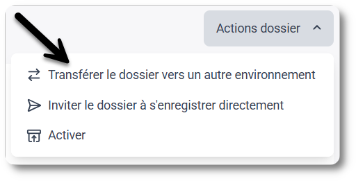 Transférer un dossier archivé vers un autre environnement