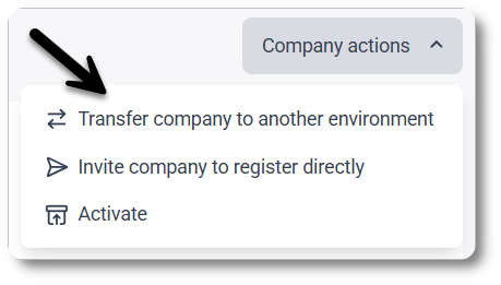 Transfer an archived company to another environment