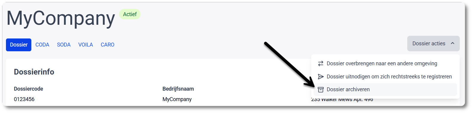 Een dossier archiveren